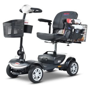 Four wheels Compact Travel Mobility Scooter with 300W Motor for Adult-300lbs, WHITE