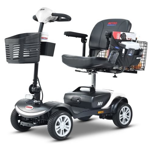 4 Wheel Compact Mobility Scooter 300W 300lbs White - Image 2