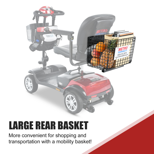 Compact 4 Wheels Mobility Scooter 300W 300lbs Red - Image 3