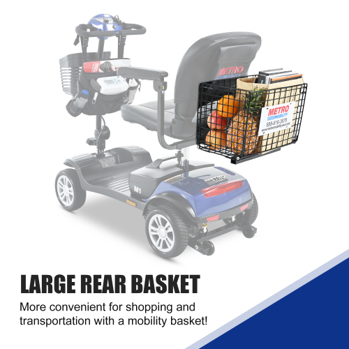 4 Wheel Compact Mobility Scooter 300W 300lbs Blue - Image 3