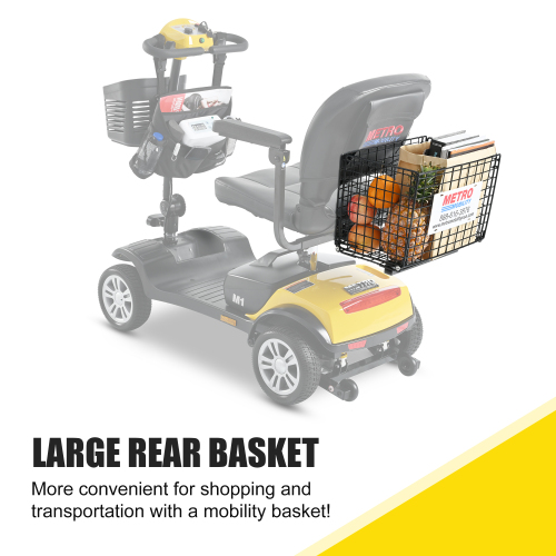4 Wheel Compact Mobility Scooter 300W 300lbs Yellow - Image 3