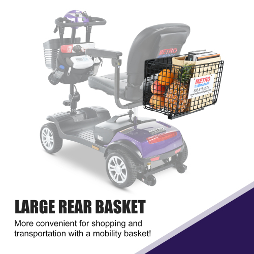 4 Wheel Compact Mobility Scooter 300W 300lbs Dark Purple - Image 3