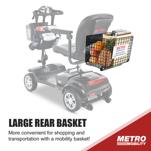 Four wheels Compact Travel Mobility Scooter with 300W Motor for Adult-300lbs, Gloss Black - Image 3