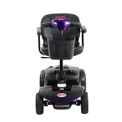 4 Wheel Compact Mobility Scooter 300W 300lbs Dark Purple - Image 4