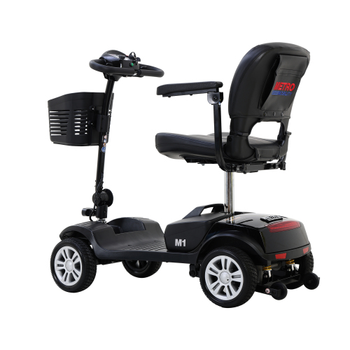 Four wheels Compact Travel Mobility Scooter with 300W Motor for Adult-300lbs, Gloss Black - Image 4