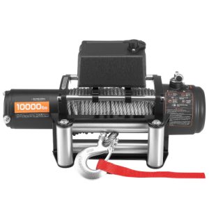 Electric Winch, 10000 lbs Load Capacity, 12V DC Truck Winch with Φ21/64 in x 65 ft Steel Rope, Wireless & Wired Remote Control, IP55 Waterproof for Towing SUV Jeep Trailer Boat Off-Road Vehicle
