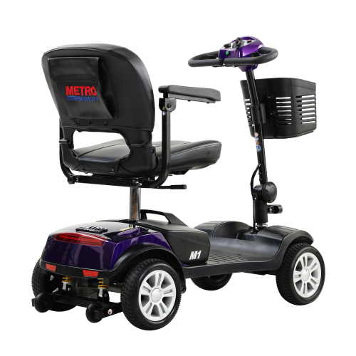 4 Wheel Compact Mobility Scooter 300W 300lbs Dark Purple - Image 5