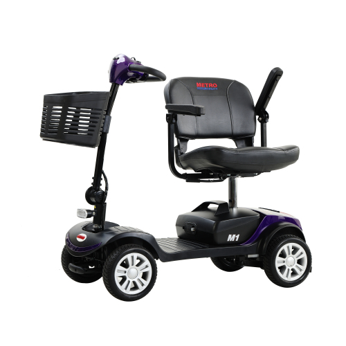 4 Wheel Compact Mobility Scooter 300W 300lbs Dark Purple - Image 6