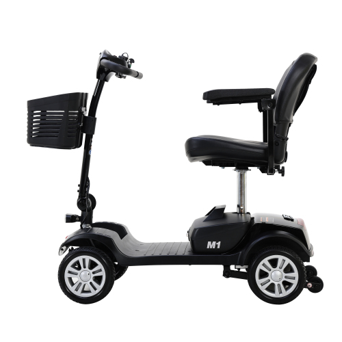 Four wheels Compact Travel Mobility Scooter with 300W Motor for Adult-300lbs, Gloss Black - Image 6