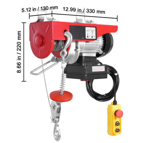 Electric Hoist Crane Winch 440 lbs 328 ft Wireless & 14 ft Wired Remote - Image 6