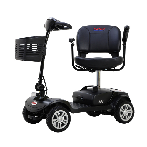 Four wheels Compact Travel Mobility Scooter with 300W Motor for Adult-300lbs, Gloss Black - Image 7